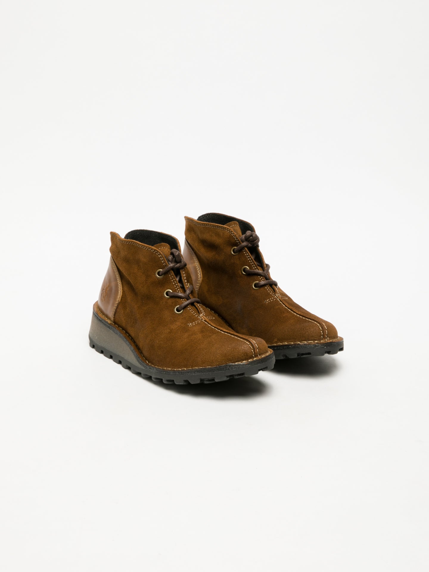 Fly London Botins com Atacadores em Castanho Siena